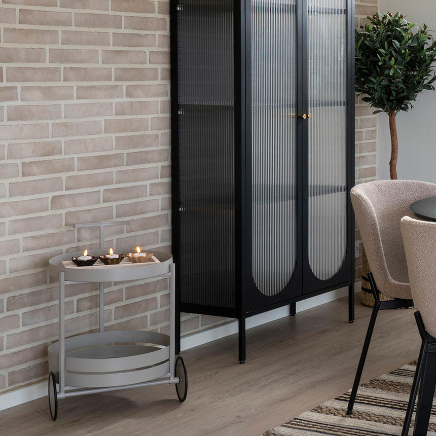 Beja Grey Metal Round Bar Trolley-5