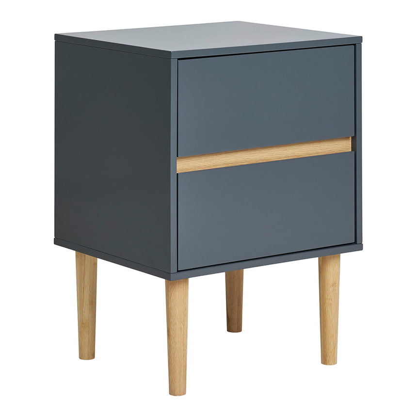 Bisley Dark Grey 2 Drawer Side Table-4