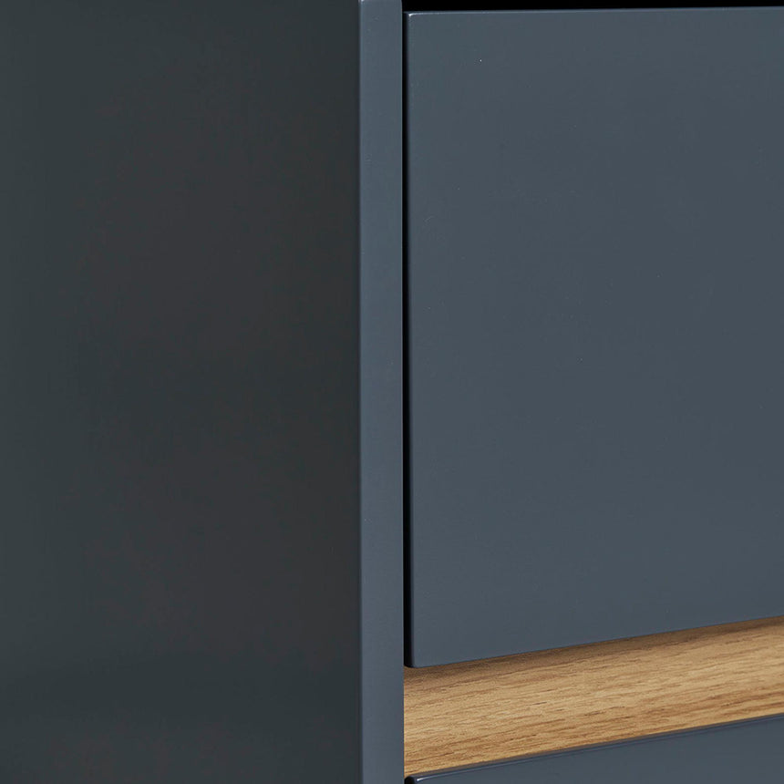 Bisley Dark Grey 2 Drawer Side Table-5