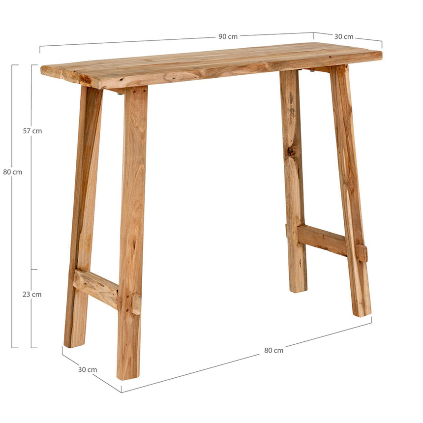 Girona Natural Teak Wood Console Table-8