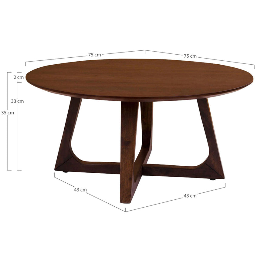 Hellerup Walnut Round Coffee Table-6
