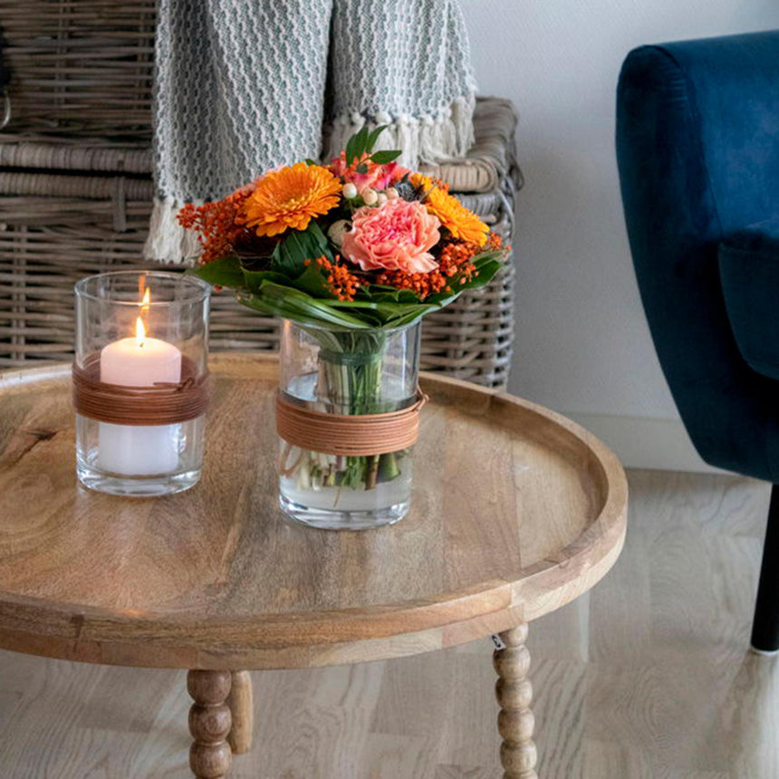 Jammu Mango Wood Round Coffee Table-3