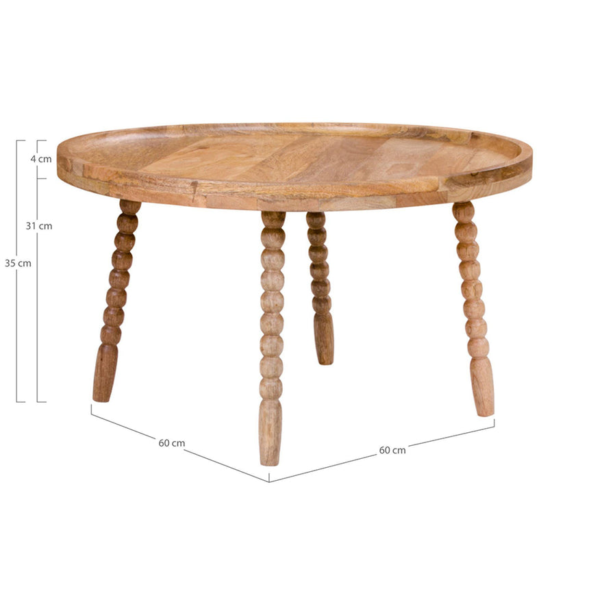 Jammu Mango Wood Round Coffee Table-6