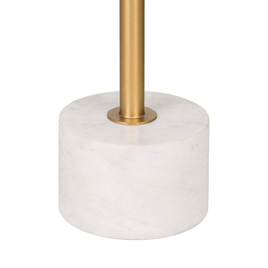 Lecco Gold Metal Round Side Table with Marble Base-5