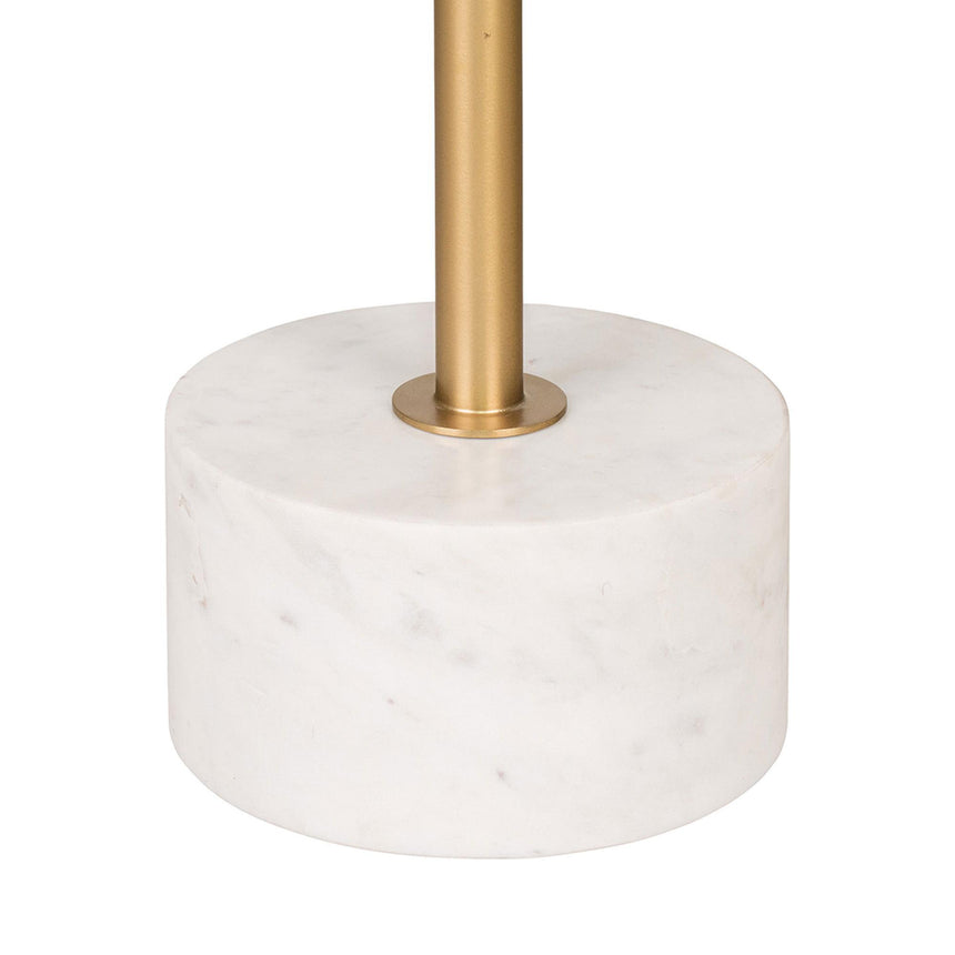 Lecco Gold Metal Round Large Side Table with Marble Base-5