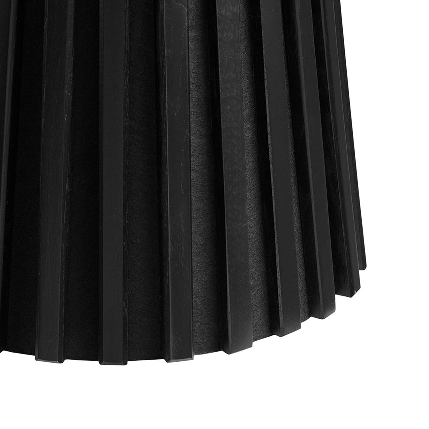 Osaka Black Round Side Table with Slatted Base-3