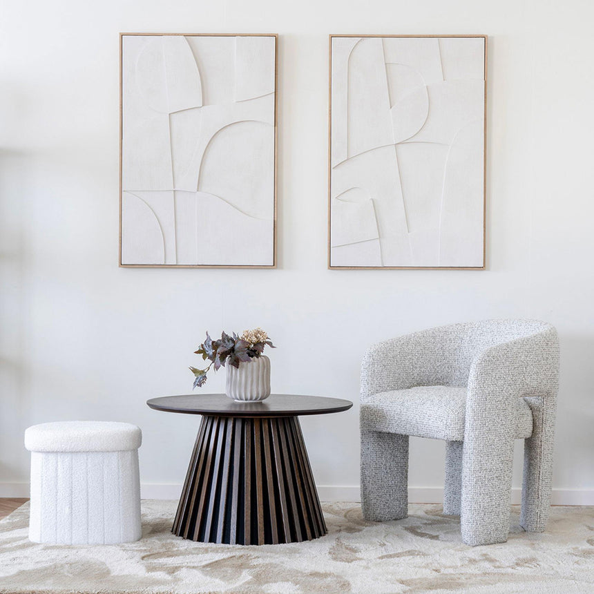 Osaka Smoked Oak Round Coffee Table with Slatted Base-4