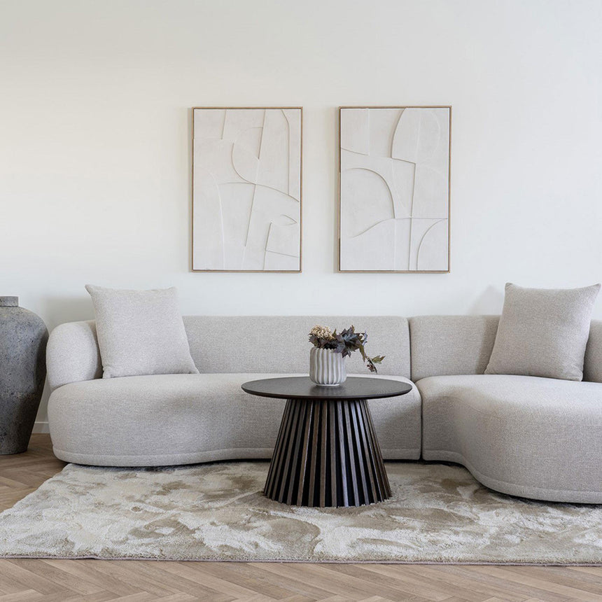 Osaka Smoked Oak Round Coffee Table with Slatted Base-4