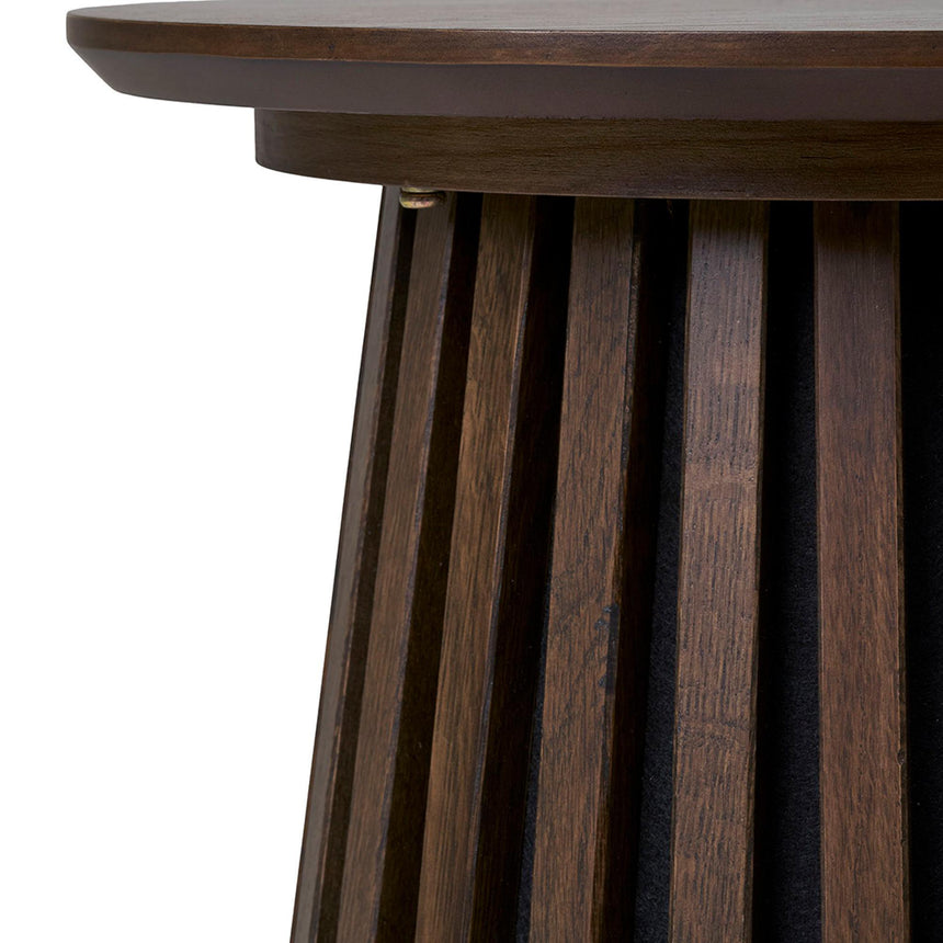 Osaka Smoked Oak Round Side Table with Slatted Base-3