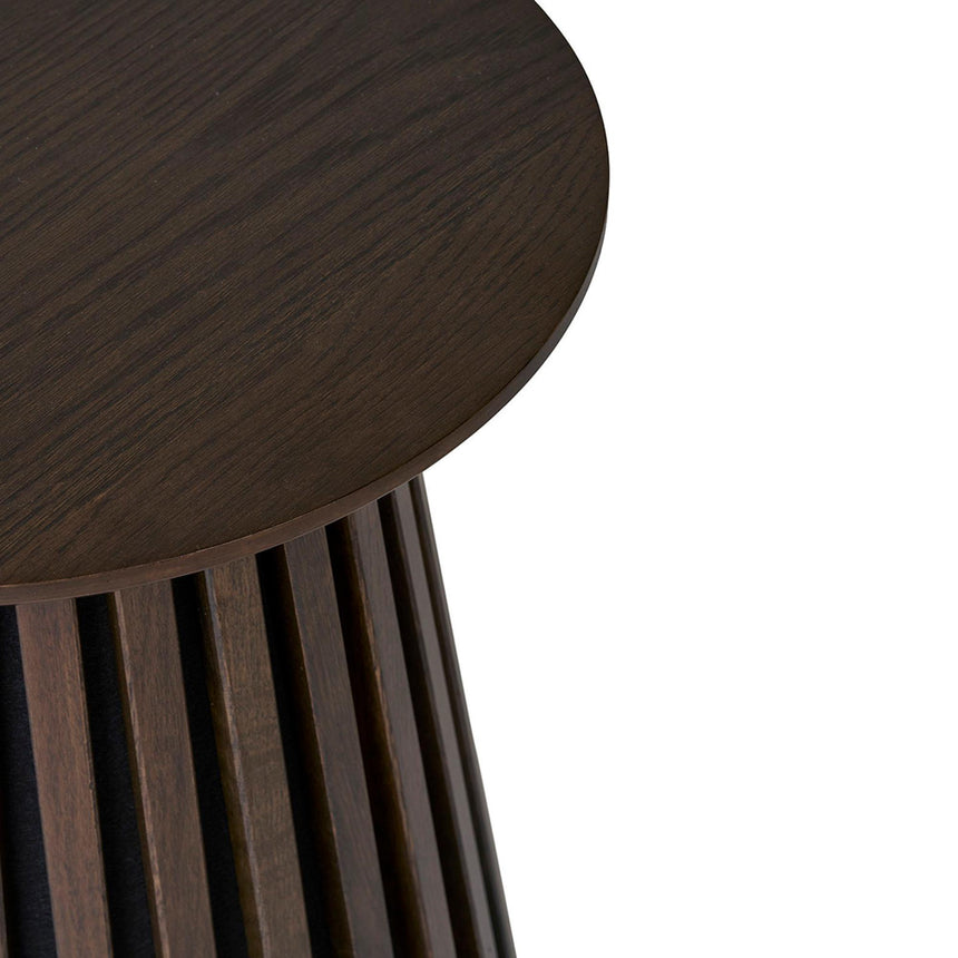 Osaka Smoked Oak Round Side Table with Slatted Base-4