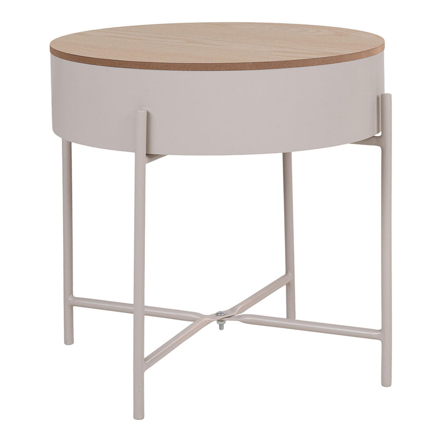Sisco Beige Round Side Table-4