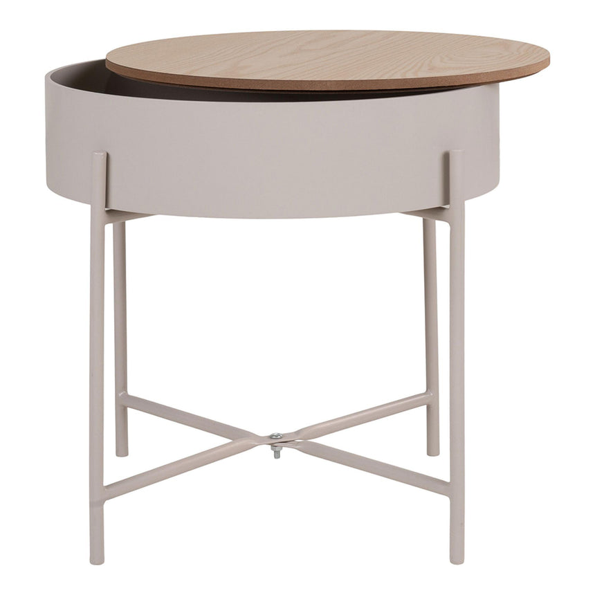 Sisco Beige Round Side Table-5
