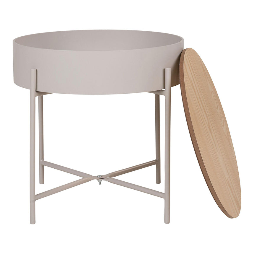 Sisco Beige Round Side Table-6