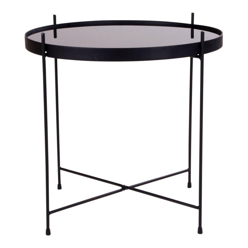 Venezia Black Glass and Metal Round Coffee Table-2