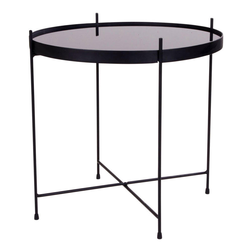Venezia Black Glass and Metal Round Coffee Table-3