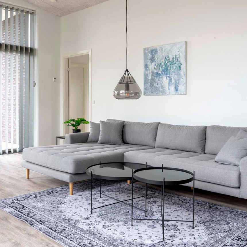 Venezia Black Glass and Metal Round Coffee Table-5