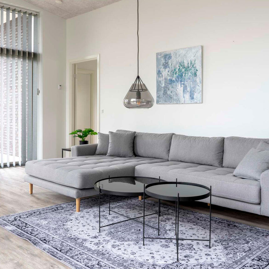 Venezia Black Glass and Metal Round Large Coffee Table-5