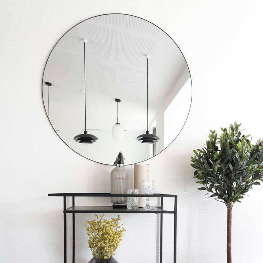 Jersey Black Round Wall Mirror - 100cm x 100cm-4