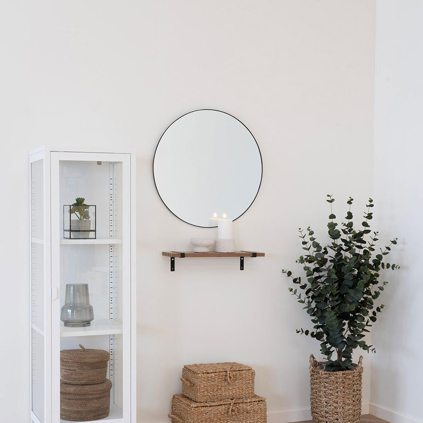 Jersey Black Round Wall Mirror - 60cm x 60cm-5