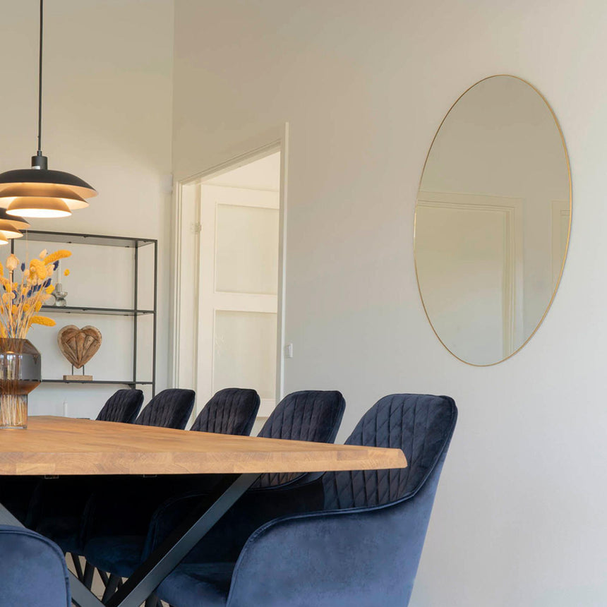 Jersey Brass Finish Round Wall Mirror - 100cm x 100cm-4