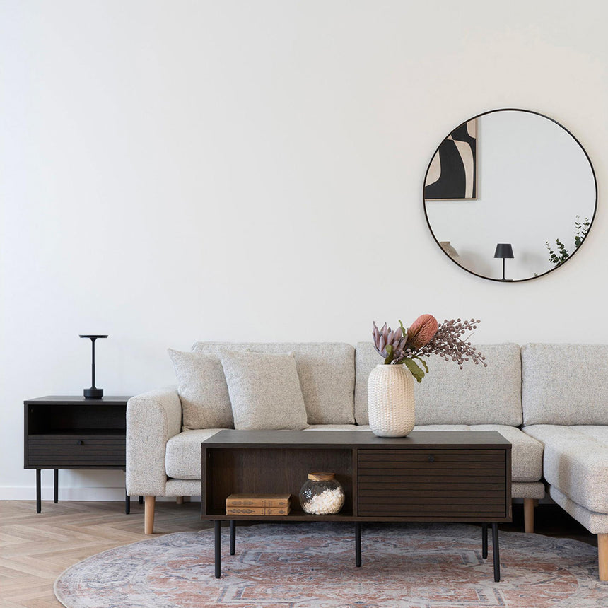 Madrid Black Round Wall Mirror - 80cm x 80cm-2