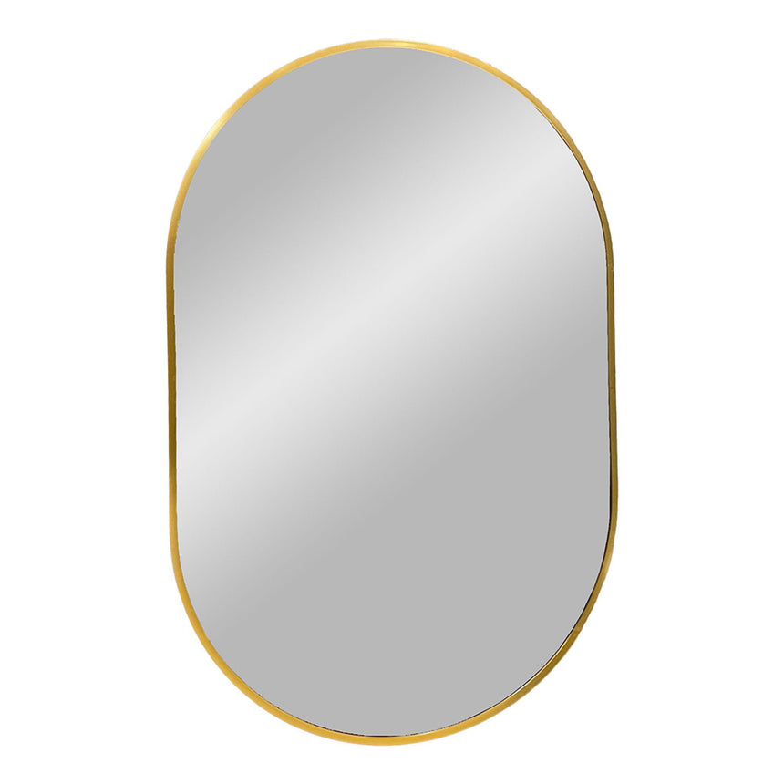 Madrid Brass Finish Oval Wall Mirror - 50cm x 80cm-2