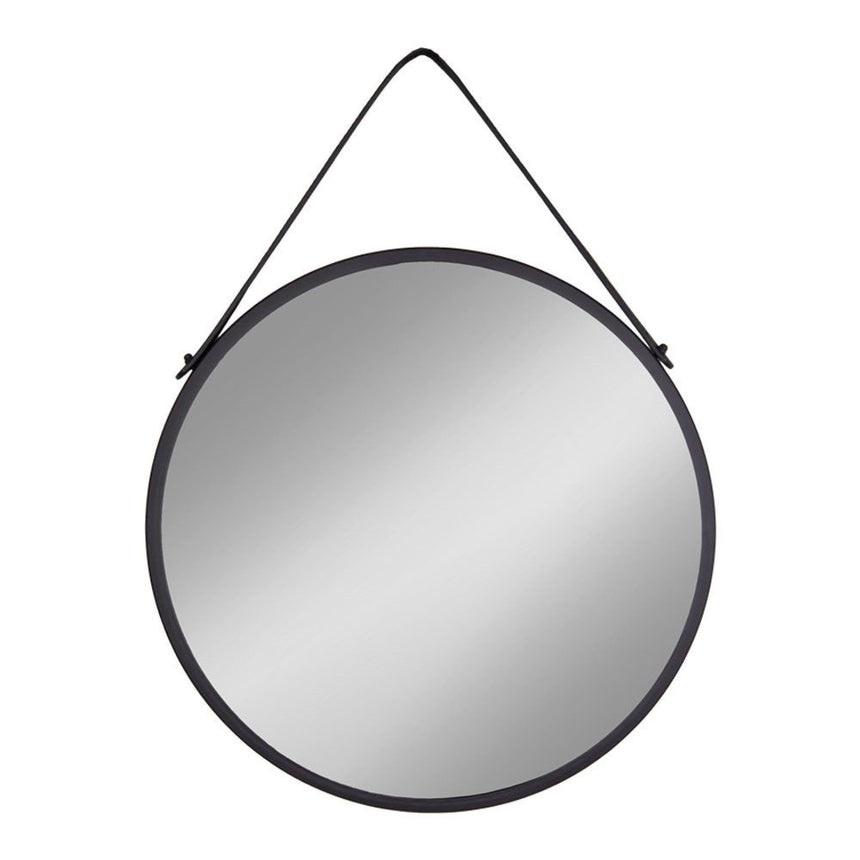 Trapani Black Round Hanging Wall Mirror - 60cm x 60cm-2