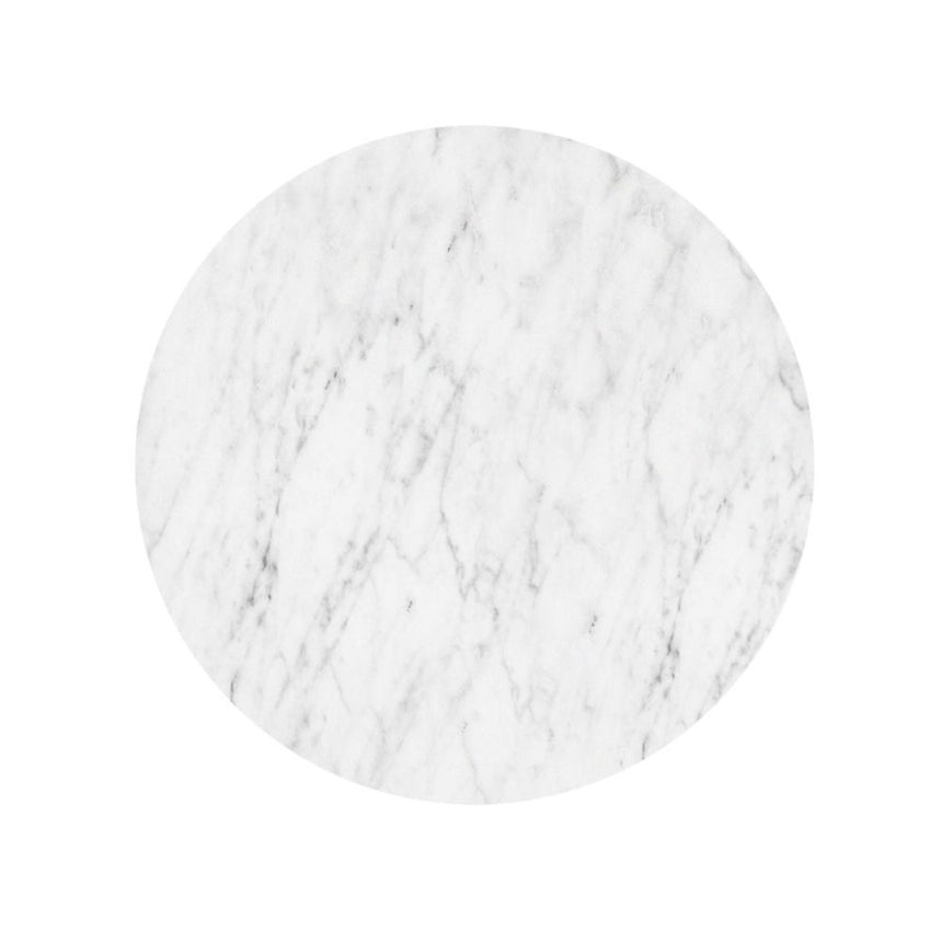 Isabella Grey Round Fluted Coffee Table with White Marble Top-4