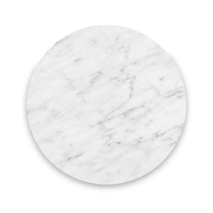 Isabella Grey Round Fluted Side Table with White Marble Top-3