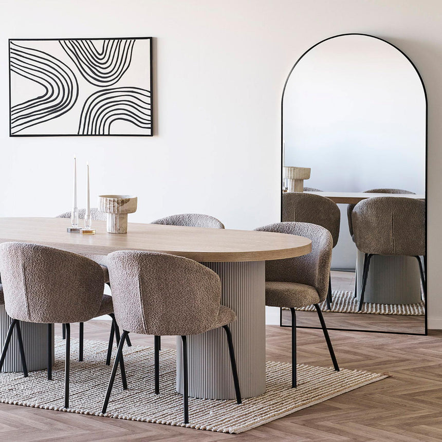 Madrid Black Arch Floor Standing Mirror - 90cm x 180cm-3