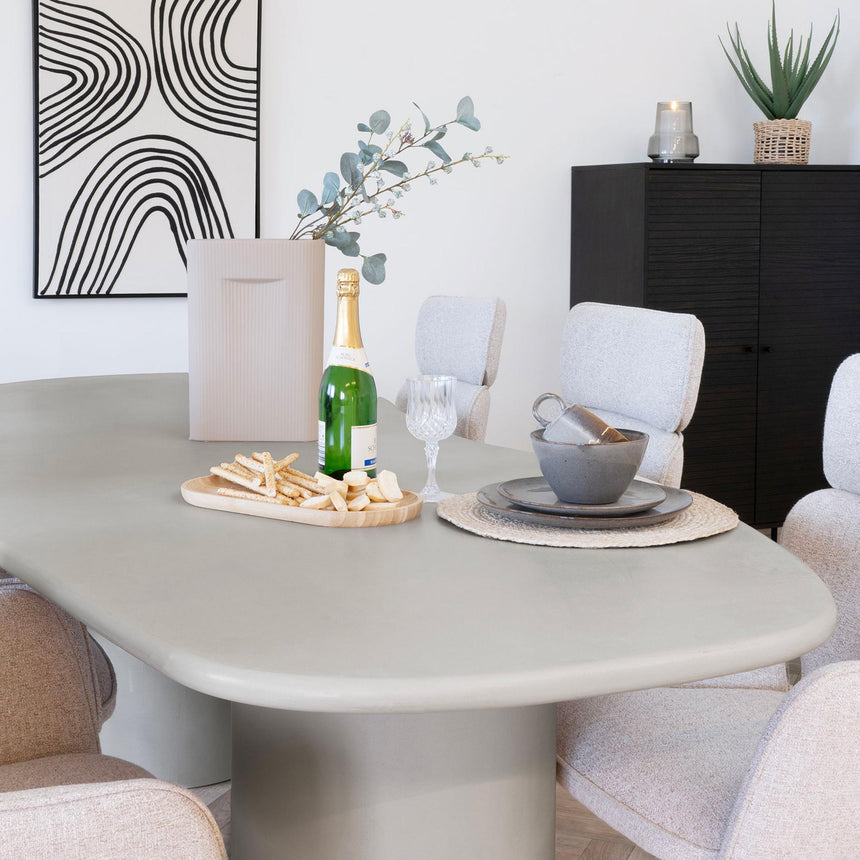 Maranola Concrete Effect 10 Seater Double Pedestal Dining Table - 240cm-4