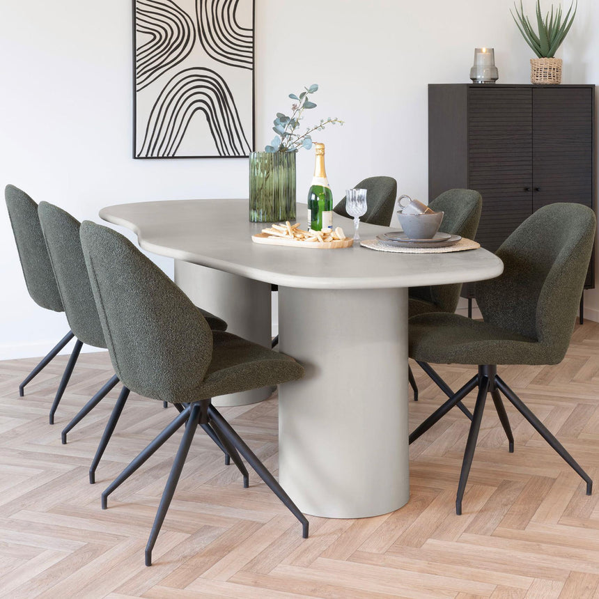 Maranola Concrete Effect 10 Seater Double Pedestal Dining Table - 240cm-5