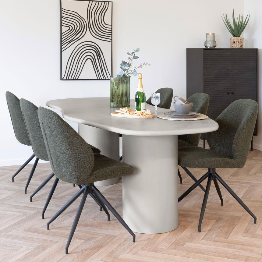 Maranola Concrete Effect 8 Seater Double Pedestal Dining Table - 200cm-5