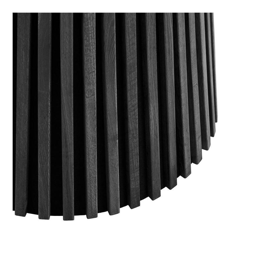 Osaka Black Oak 4 Seater Round Dining Table with Slatted Base-3