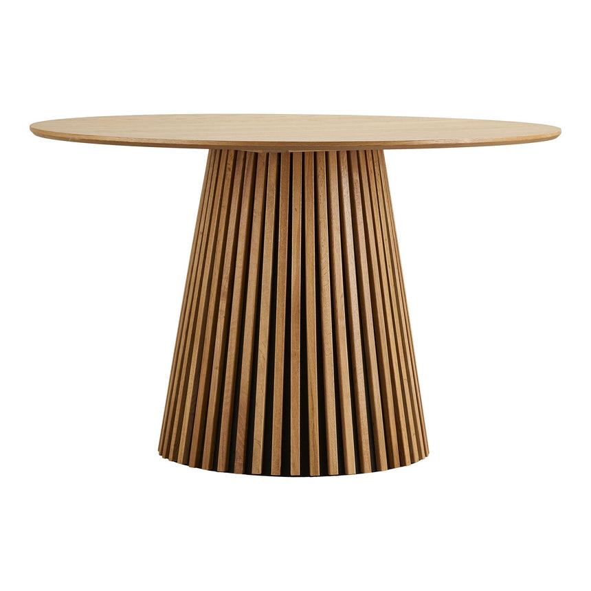 Osaka Natural 4 Seater Round Dining Table with Slatted Base-3