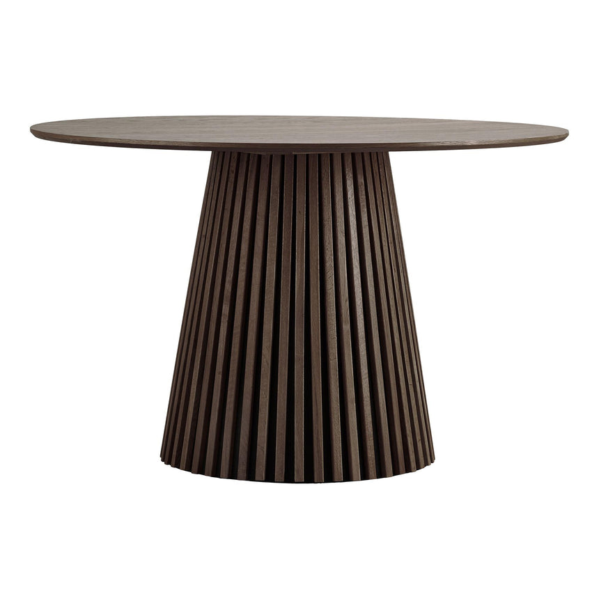Osaka Smoked Oak 4 Seater Round Dining Table with Slatted Base-4