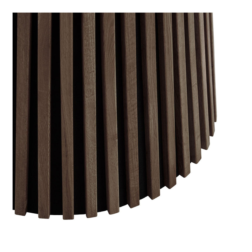 Osaka Smoked Oak 4 Seater Round Dining Table with Slatted Base-5