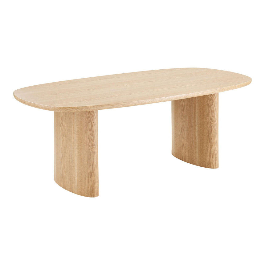 Serra Natural Wood 8 Seater Oval Double Pedestal Dining Table - 210cm-2