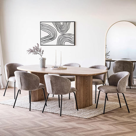 Serra Natural Wood 8 Seater Oval Double Pedestal Dining Table - 210cm-4