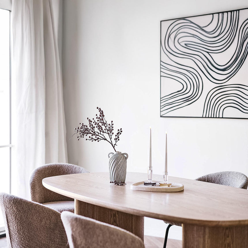 Serra Natural Wood 8 Seater Oval Double Pedestal Dining Table - 210cm-5