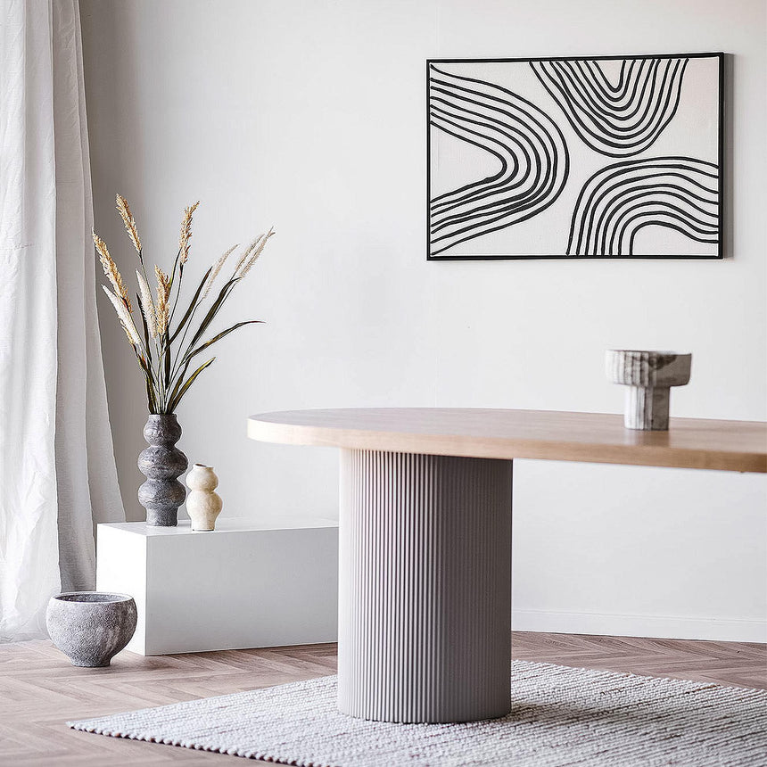 Solva Natural Wood 8 Seater Oval Double Pedestal Dining Table - 220cm-4