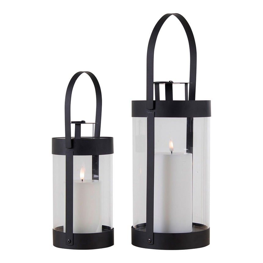 Bondi Black Steel Lanterns (Set of 2)-3