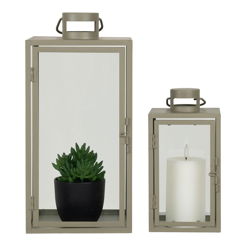 Corfu Green Steel Lanterns (Set of 2)-2