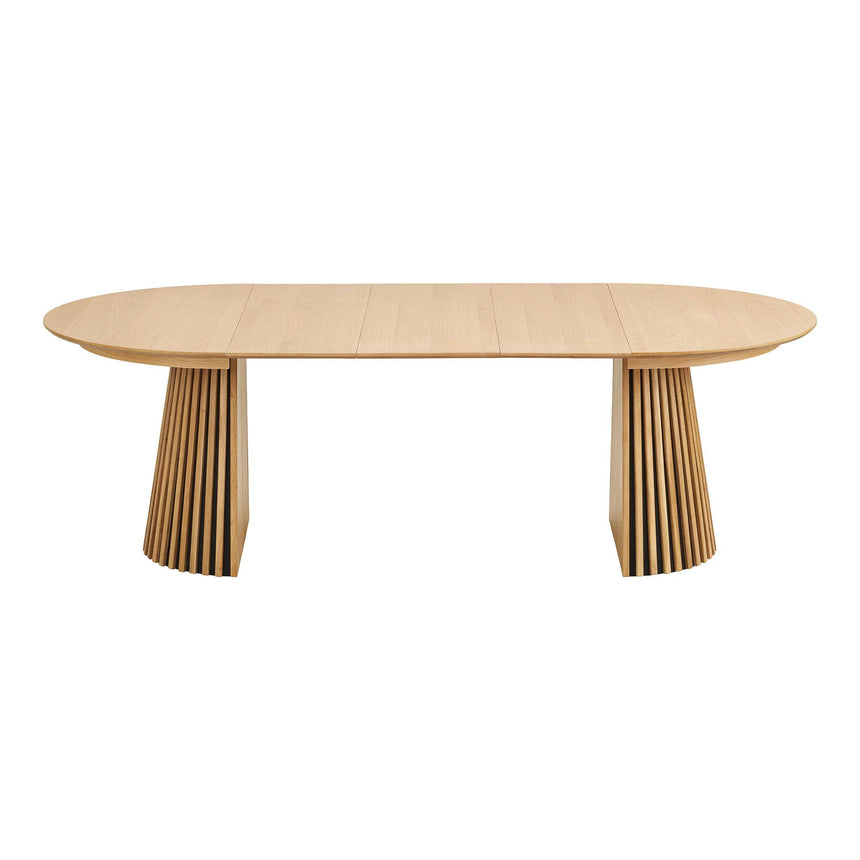 Osaka Oak 4-8 Seater Round Extending Dining Table with Slatted Base-2