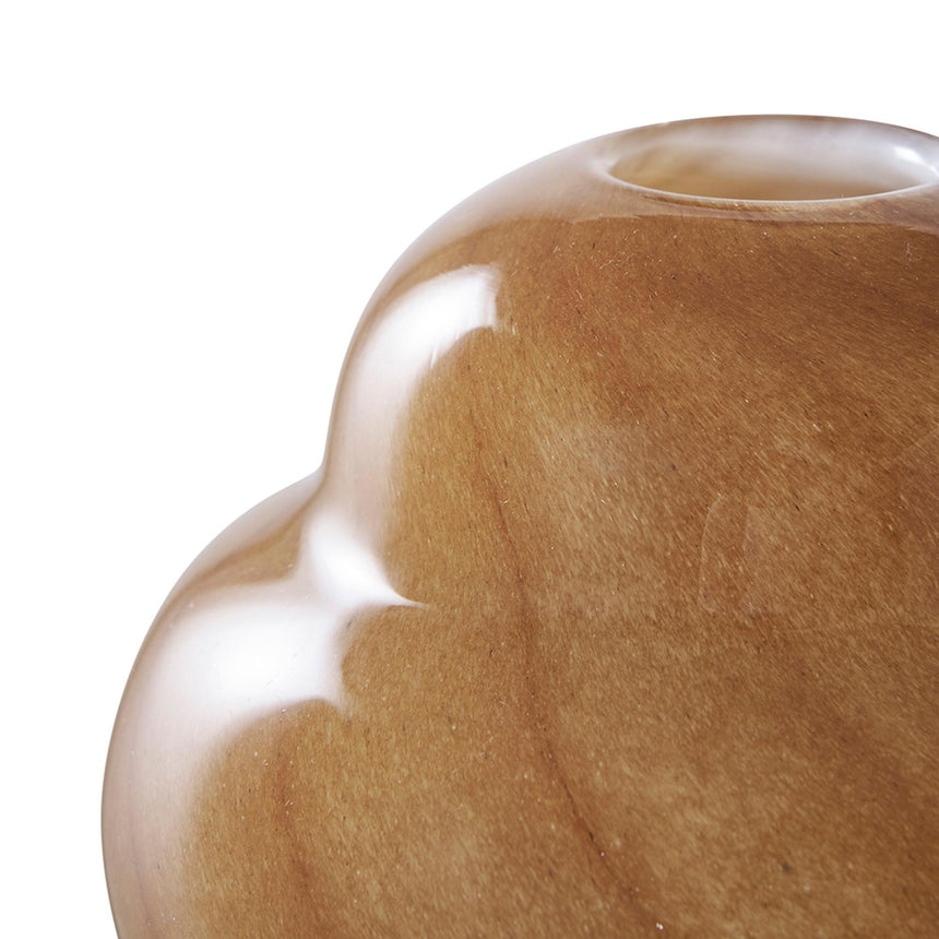 Brown Glass Vase 16.5cm x 17cm-2