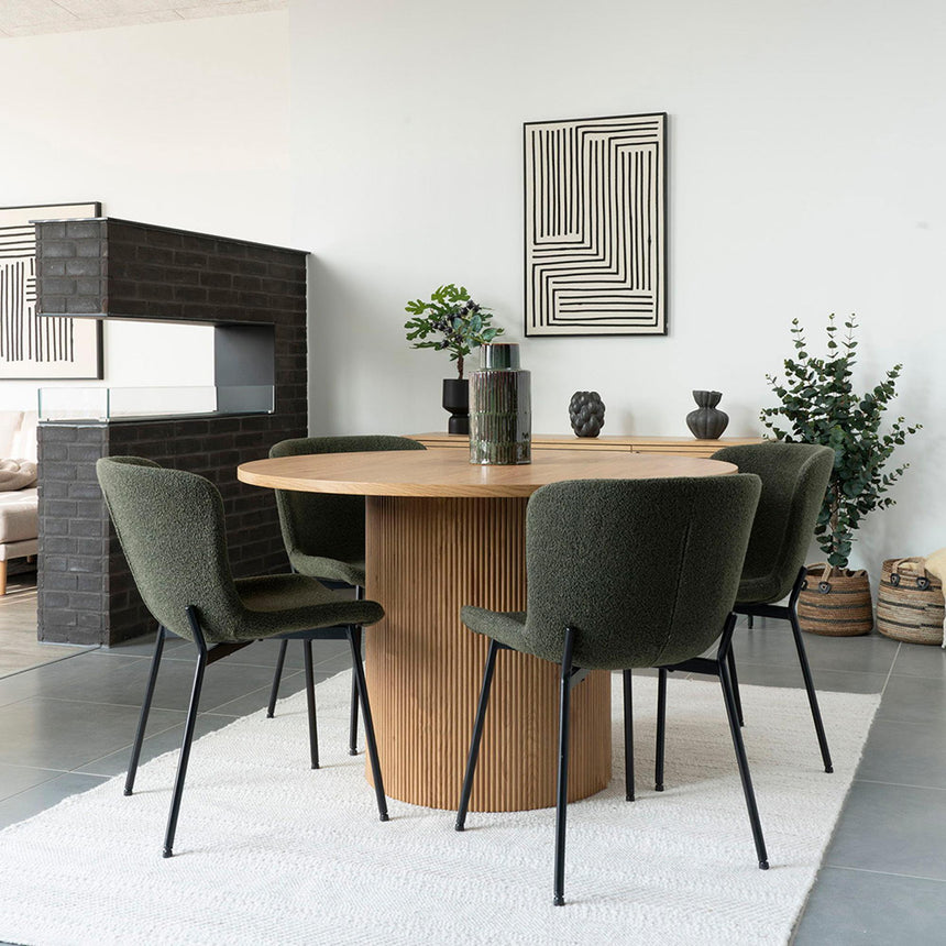 Green Ceramic Vase with Brown Strips-4