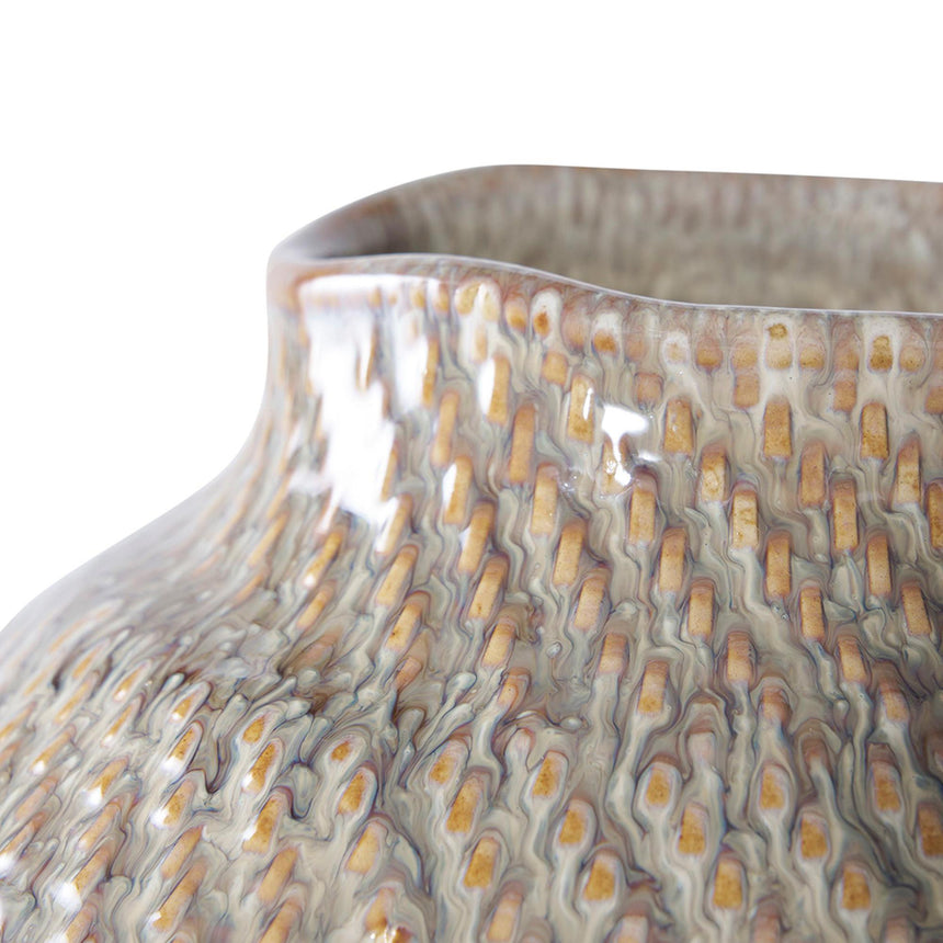 Green and White Ceramic Vase-2