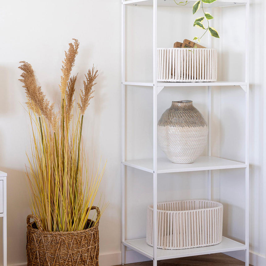 Green and White Ceramic Vase-4