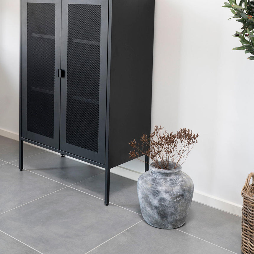 Santo Antique Light Grey Terracotta Decoration Vase-5