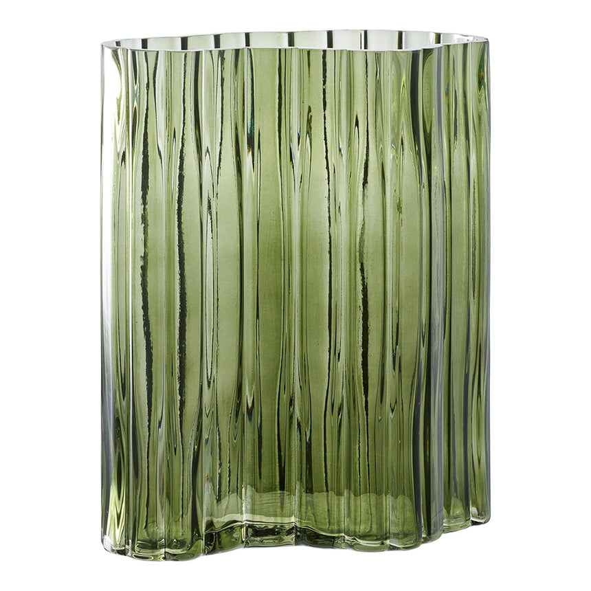 Smoked Smoked Green Glass Vase-2